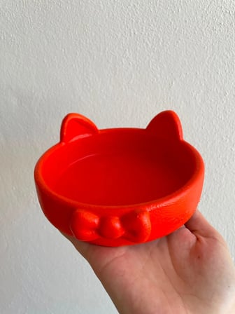 Patimalt Papyon Model Beton Kedi Köpek Mama ve Su Kabı 16 cm çap - Turuncu
