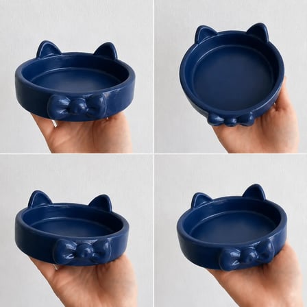Patimalt Papyon Model Beton Kedi Köpek Mama ve Su Kabı 16 cm çap - Lacivert