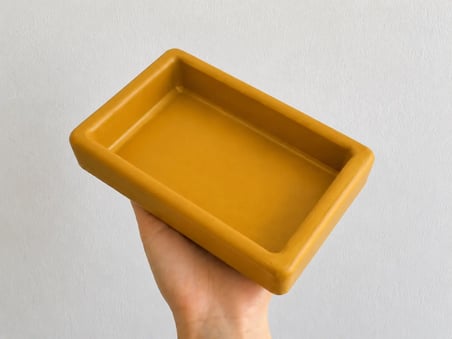 Patimalt Dikdörtgen Model Beton Kedi Köpek Mama ve Su Kabı 18 x 10,5 x 4,5 cm - Bronz