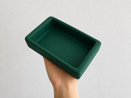 Patimalt Dikdörtgen Model Beton Kedi Köpek Mama ve Su Kabı 18 x 10,5 x 4,5 cm - Yeşil
