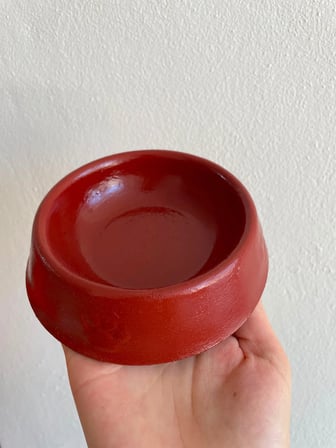 Patimalt Pati Desen Model Beton Kedi Köpek Mama ve Su Kabı 13 cm çap x 4 cm - Kiremit