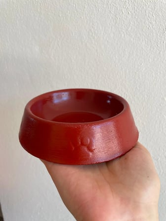 Patimalt Pati Desen Model Beton Kedi Köpek Mama ve Su Kabı 13 cm çap x 4 cm - Kiremit