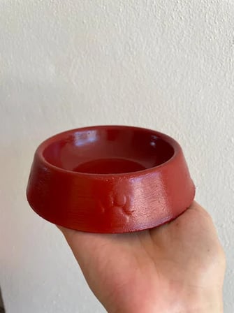 Patimalt Pati Desen Model Beton Kedi Köpek Mama ve Su Kabı 13 cm çap x 4 cm - Kiremit