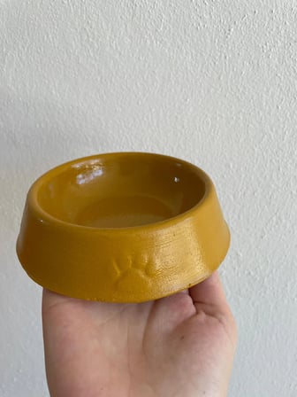 Patimalt Pati Desen Model Beton Kedi Köpek Mama ve Su Kabı 13 cm çap x 4 cm - Bronz