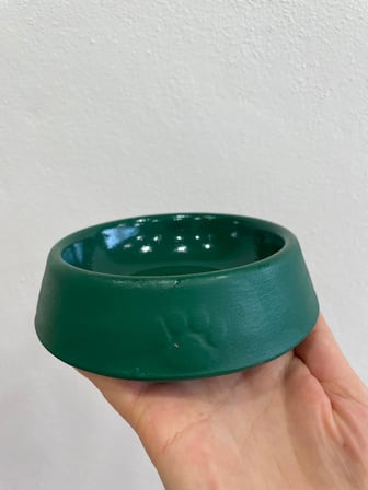 Patimalt Pati Desen Model Beton Kedi Köpek Mama ve Su Kabı 13 cm çap x 4 cm - Yeşil