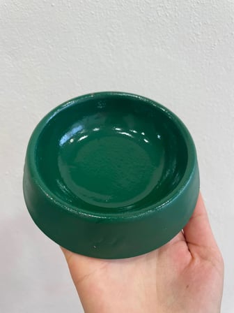 Patimalt Pati Desen Model Beton Kedi Köpek Mama ve Su Kabı 13 cm çap x 4 cm - Yeşil