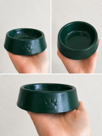 Patimalt Pati Desen Model Beton Kedi Köpek Mama ve Su Kabı 13 cm çap x 4 cm - Yeşil