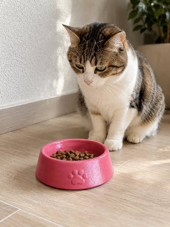 Patimalt Pati Desen Model Beton Kedi Köpek Mama ve Su Kabı 13 cm çap x 4 cm - Pembe