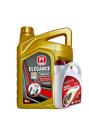 Elegance 20w-50 Mineral Motor Yağı 4 Litre + Nova Kırmızı Antifriz 3 Lt