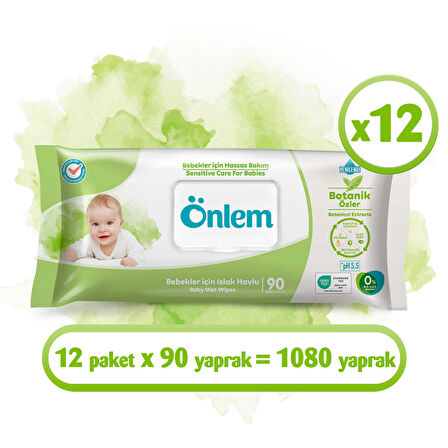 Önlem Botanika Islak Havlu 90x12 Adet