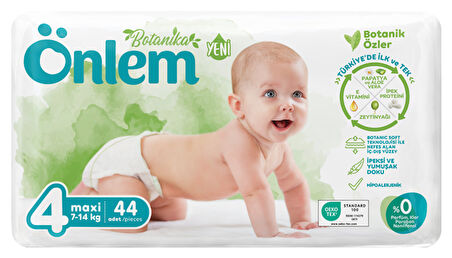 Önlem Botanika Bebek Bezi İkili Jumbo Paket Maxi 44 Adet (7-14 kg)