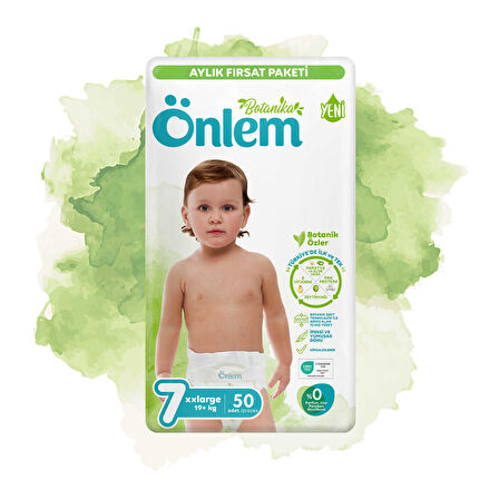 Önlem Botanika Bebek Bezi Aylık Fırsat 7 Beden XXLarge 50 Adet (19+ kg)