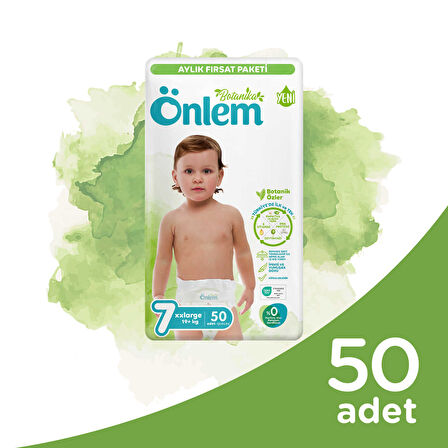 Önlem Botanika Bebek Bezi Aylık Fırsat 7 Beden XXLarge 50 Adet (19+ kg)