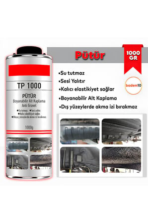 Pütür 1000 Gr 1 Kg Araç Araba Çamurluk Taş Darbe Koruma Su Tutmaz Ses Yalıtımlı Boyanabilir Kaplama
