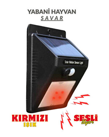 Hayvan Kovucu Işıklı Sesli Güneş Enerjili Sensörlü Gece Gündüz Modlu