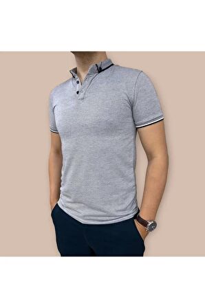 Erkek  Slim Fit  Pamuklu Polo Yaka T-Shirt