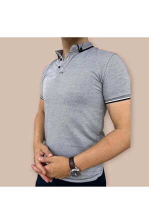 Erkek  Slim Fit  Pamuklu Polo Yaka T-Shirt