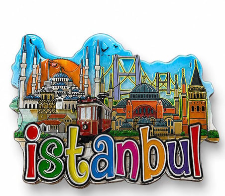 Özel Seri Mutfak Dekoru Ev Aksesuarı Şehir Hatırası İstanbul Temalı Silikon Buzdolapı Süsü Magnet
