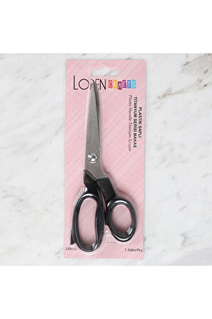 Loren Crafts Plastik Saplı Titanyum Makas Siyah LR