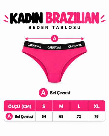 Puantiyeli Kadın Brazilian Külot Pamuklu Likralı