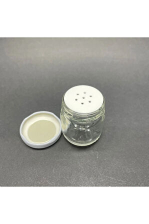 40 CC CAM TOZ PUDRA KAVANOZU - METAL KAPAKLI +TIPALI - 40 ML PUDRA KUTUSU - 6 ADET
