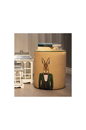 Mr. Rabbıt Puf (Kumaşı Süettir. Uluslararası Solmama Sertifikasına Sahiptir.)