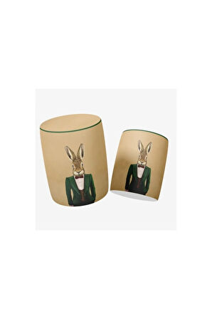 Mr. Rabbıt Puf (Kumaşı Süettir. Uluslararası Solmama Sertifikasına Sahiptir.)