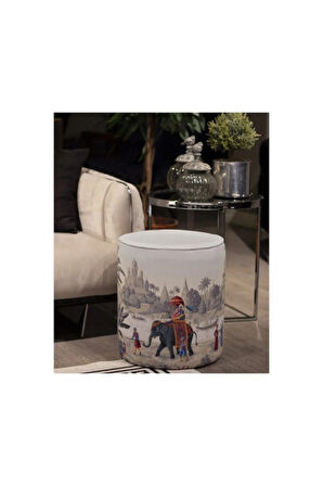 Otantik Manzara Tasarımlı Puf (Kumaşı Süettir. Uluslararası Solmama Sertifikasına Sahiptir.)