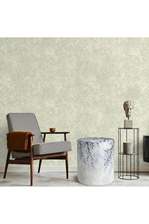 Blue Mini Flowers Puf (Kumaşı Süettir. Uluslararası Solmama Sertifikasına Sahiptir.)