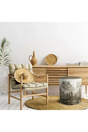 Orman Tasarımlı Puf(Kumaşı Süettir. Uluslararası Solmama Sertifikasına Sahiptir.)