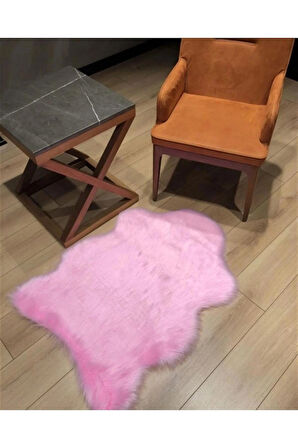 Puffin Kuzu Post Fuşya Üst Kalite Yıkanabilir Yumuşak Dokulu Peluş Halı