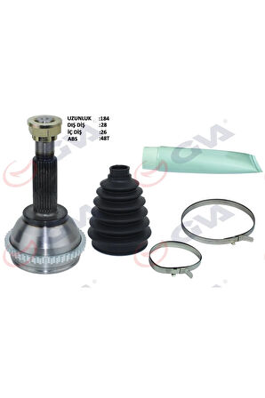 AKS KAFASI DIŞ ÖN FORD TRANSİT 2.0 00-06 ABS Lİ 48DİŞ 28x26x57 184.5mm