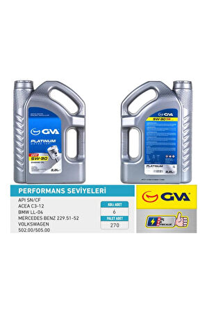 Motor Yağı 5w30 3.2 Lt Platınum Partiküllü-dpf Tam Sentetik Apı Sn/cf