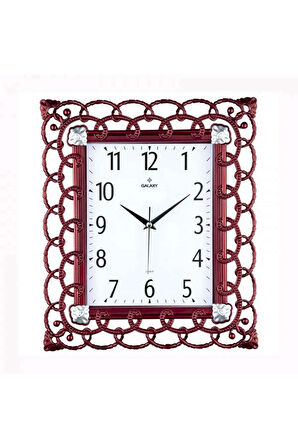 Duvar Saati Kırmızı Çerçeve Çap:32.3cmx 37.5cm Akrilik Boyalı 2 Renk Abs Kasa Mineral 162008