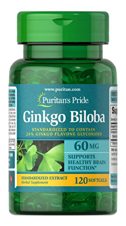 Puritan's Pride Ginkgo Biloba Mabet ağacı Brain functions 60 mg 120 Caps