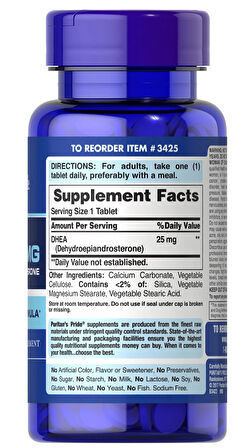 puritan's pride DHEA 25 Mg 250 Tablet