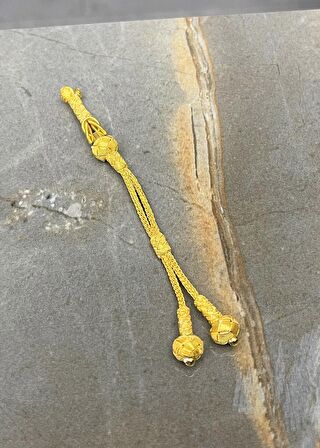 Gümüş Kazaziye Kristal Taşlı İkili Tesbih Püskülü