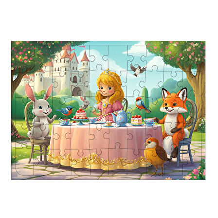 Ahşap Mdf Puzzle Yapboz Ormanda Çay Partisi 50 Parça 35*50 cm