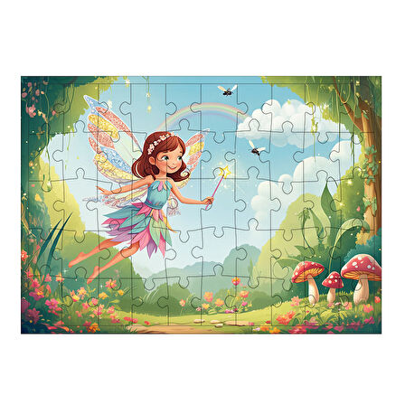 Ahşap Mdf Puzzle Yapboz Kanatlı Peri Uçuşu 50 Parça 35*50 cm