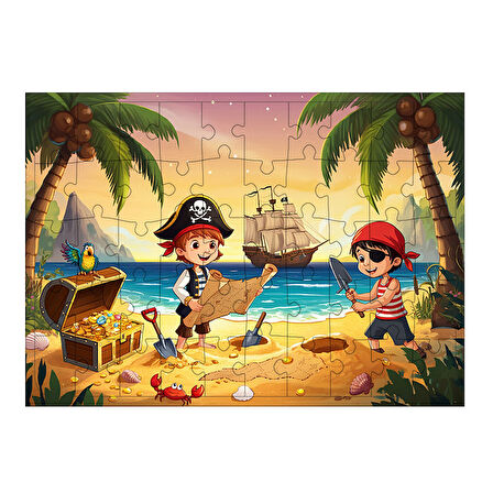 Ahşap Mdf Puzzle Yapboz Gizemli Hazine Adası 50 Parça 35*50 cm