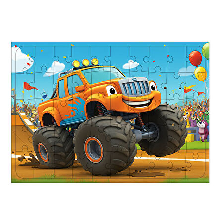 Ahşap Mdf Puzzle Yapboz Dev Monster Truck 50 Parça 35*50 cm