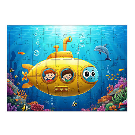 Ahşap Mdf Puzzle Yapboz Denizaltı Keşfi 50 Parça 35*50 cm