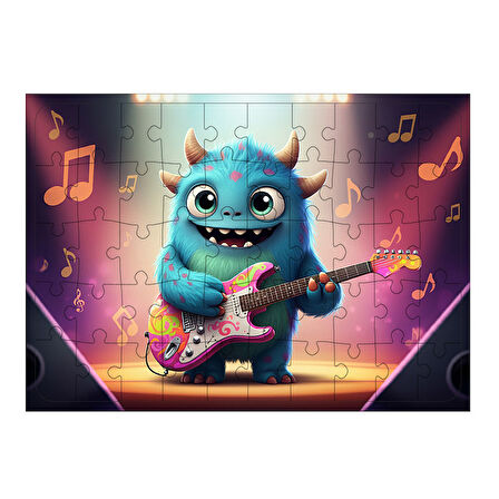 Ahşap Mdf Puzzle Yapboz Müziksever Canavar 50 Parça 35*50 cm