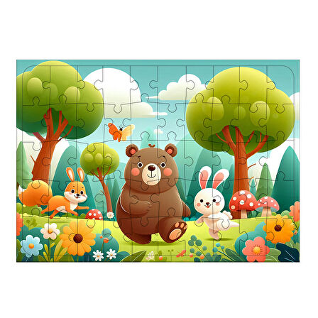 Ahşap Mdf Puzzle Yapboz Şirin Hayvan Çiftliği 50 Parça 35*50 cm