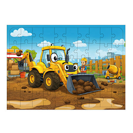 Ahşap Mdf Puzzle Yapboz Kepçe İle Oyun Zamanı 50 Parça 35*50 cm