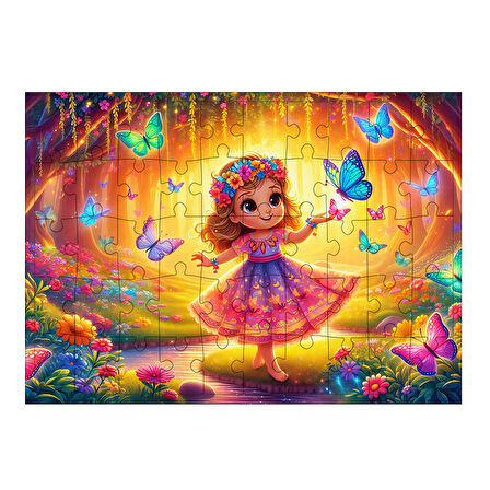 Ahşap Mdf Puzzle Yapboz Kelebekler Ve Dans 50 Parça 35*50 cm