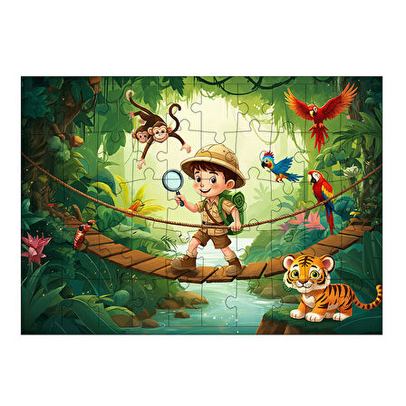 Ahşap Mdf Puzzle Yapboz Ağaç Tırmanışı 50 Parça 35*50 cm