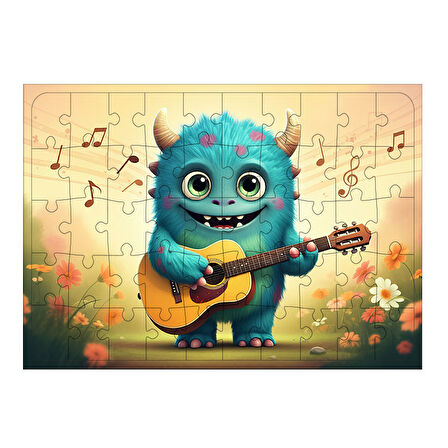 Ahşap Mdf Puzzle Yapboz Canavarın Müzik Zamanı 50 Parça 35*50 cm