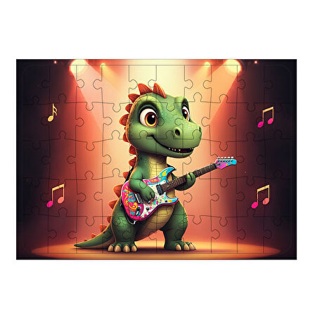 Ahşap Mdf Puzzle Yapboz Dinozorun Ritim Dünyası 50 Parça 35*50 cm