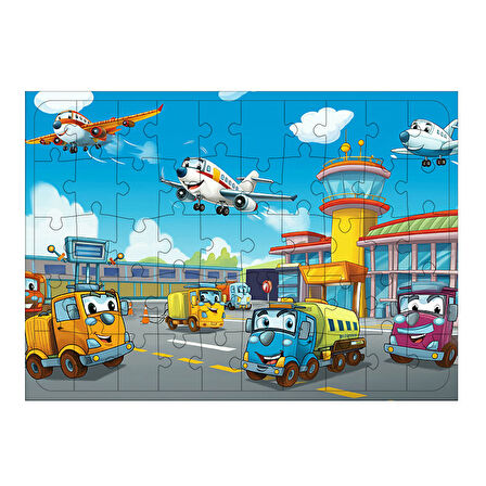 Ahşap Mdf Puzzle Yapboz Havaalanı Trafik Macerası 50 Parça 35*50 cm